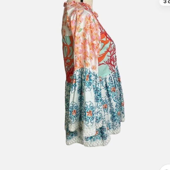 Modaposa Womens Floral & Abstract Print Tunic Top With Bell Sleeves - Picture 3 of 8